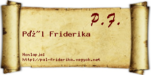 Pál Friderika névjegykártya