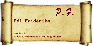 Pál Friderika névjegykártya